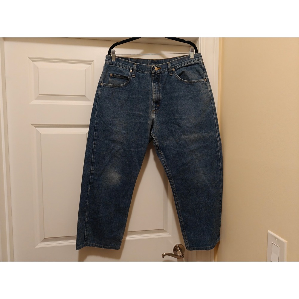 Wrangler Authentics Mens Relaxed Fit Straight Leg Blue Jeans 36x29 9760WDR